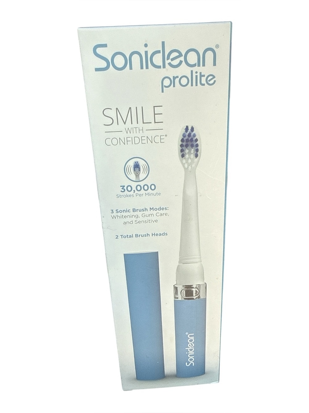 Soniclean Prolite‎ Electric Toothbrush Battery Operated W 2Heads Travel NIB